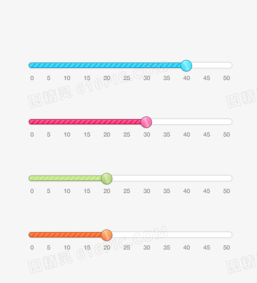 多彩进度条PSD矢量素材