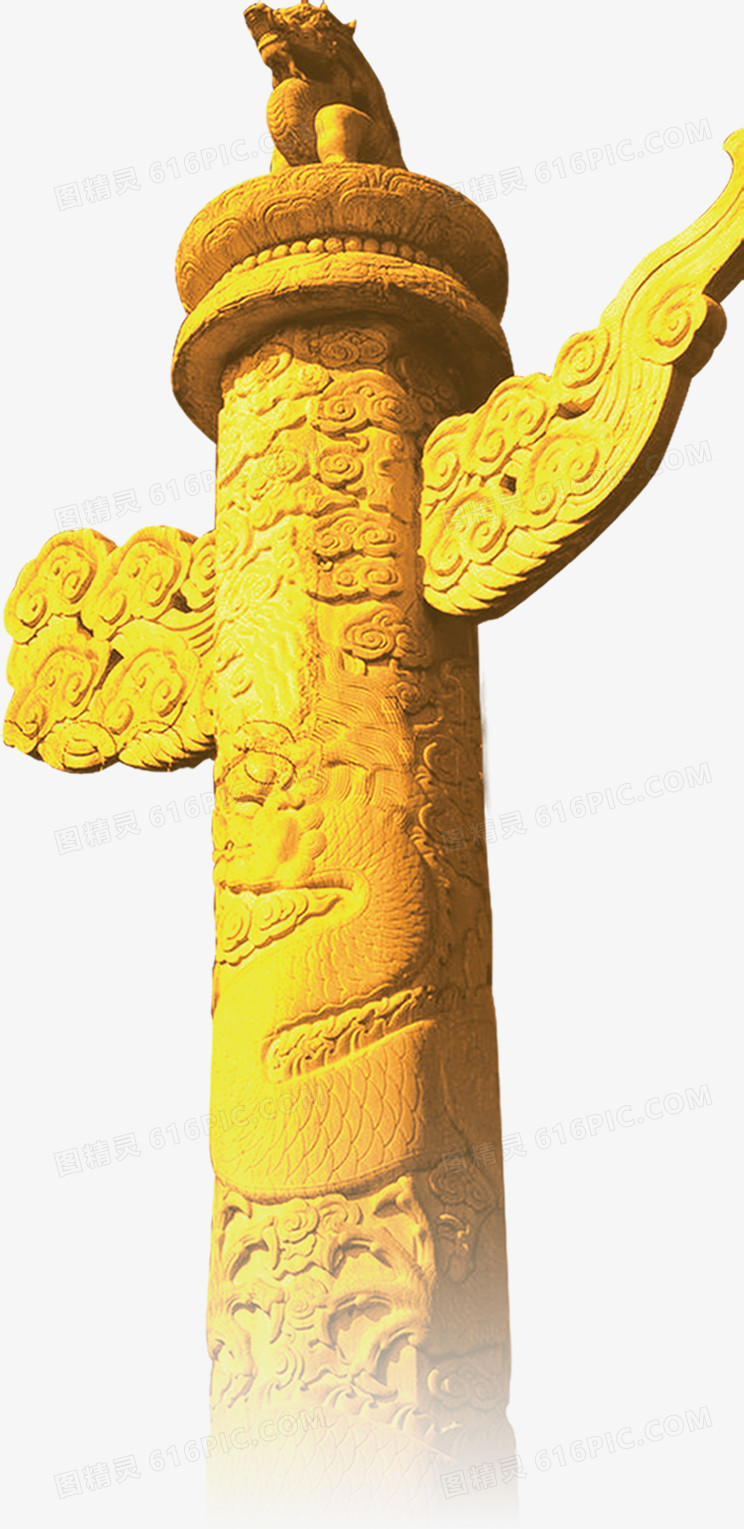 金色石柱欢庆国庆素材