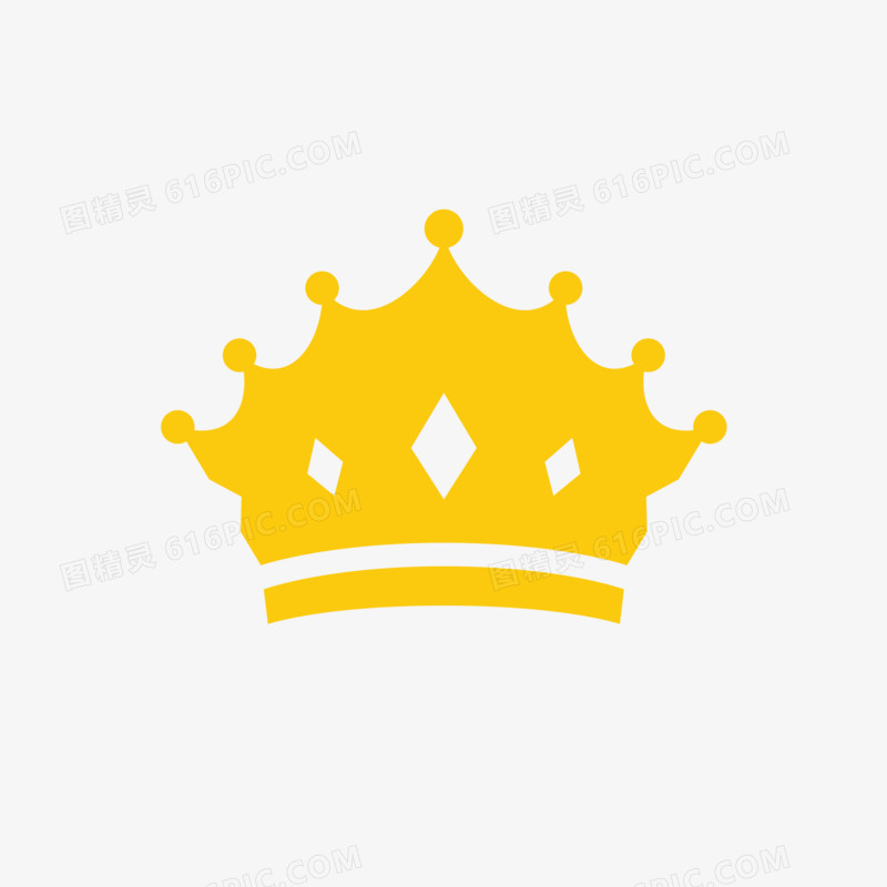 扁平黄色黄色皇冠免抠图标元素