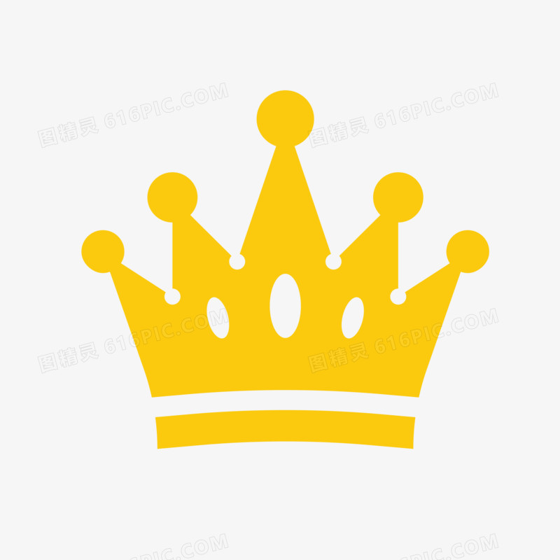 扁平黄色黄色皇冠免抠图标元素