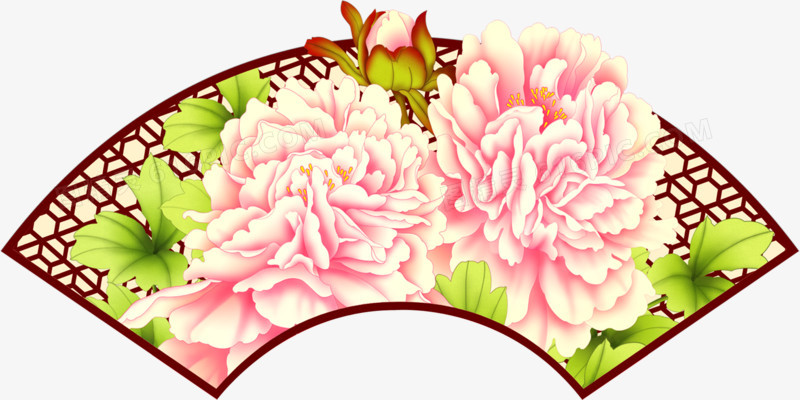 中国风粉色牡丹花