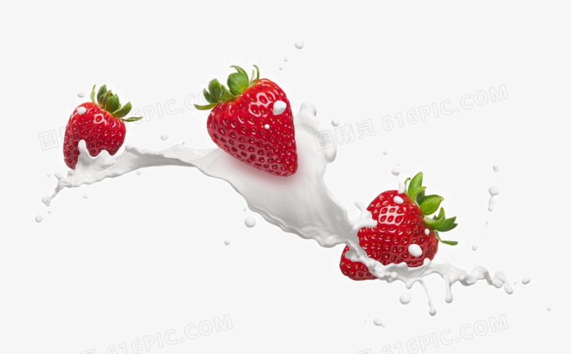 创意草莓奶油广告素材图片免费下载_高清png素材_图