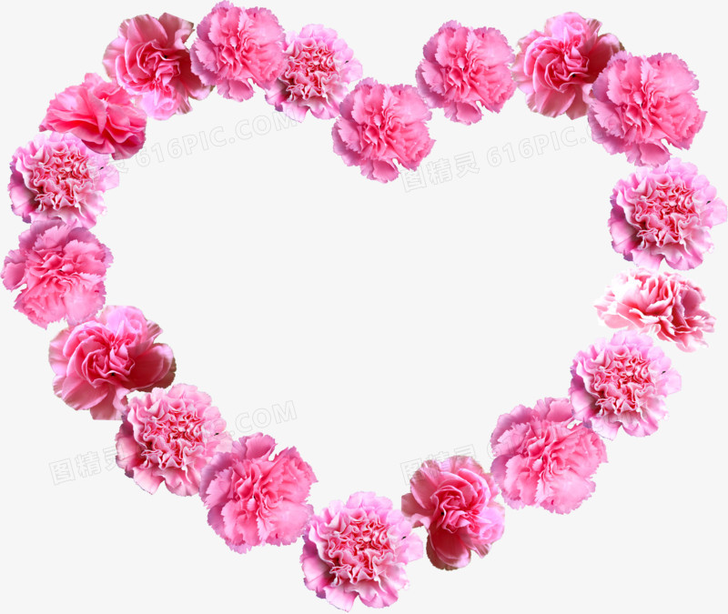 粉色美丽花朵爱心造型
