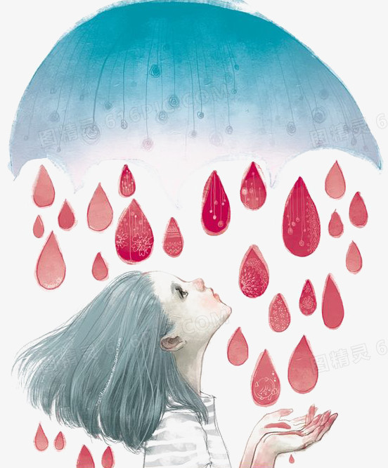 水彩雨滴