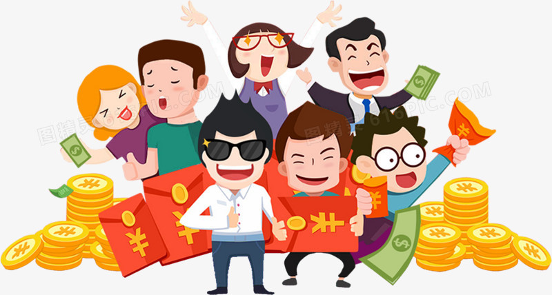 狂欢人物金币手绘