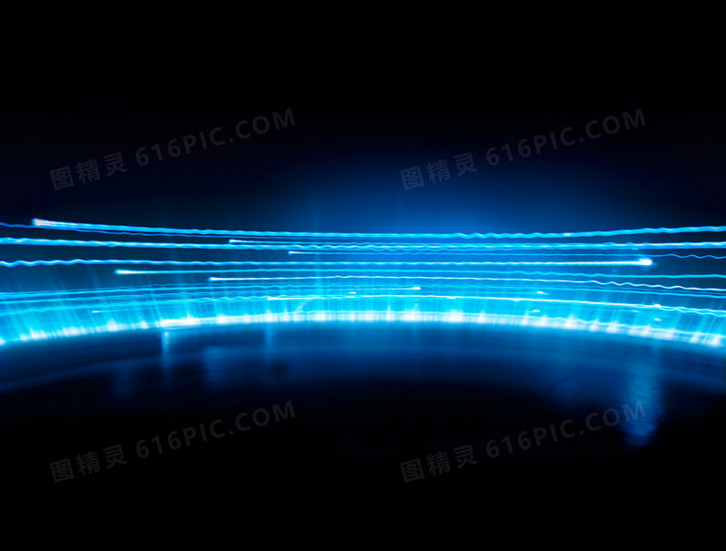 蓝色光效线条科技