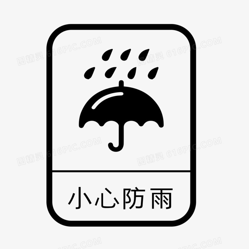 纸箱小心防雨防潮图标元素