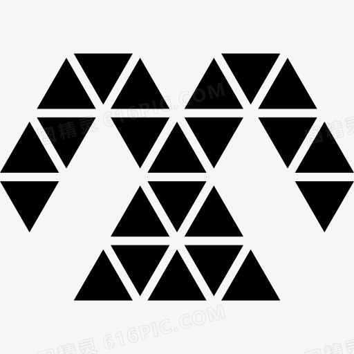 多边形形状对称的小三角形图标