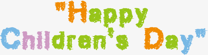 happy childrens day 英文儿童节字体设计