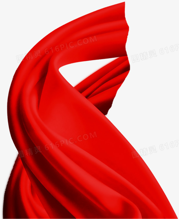 红色绸带招聘海报素材