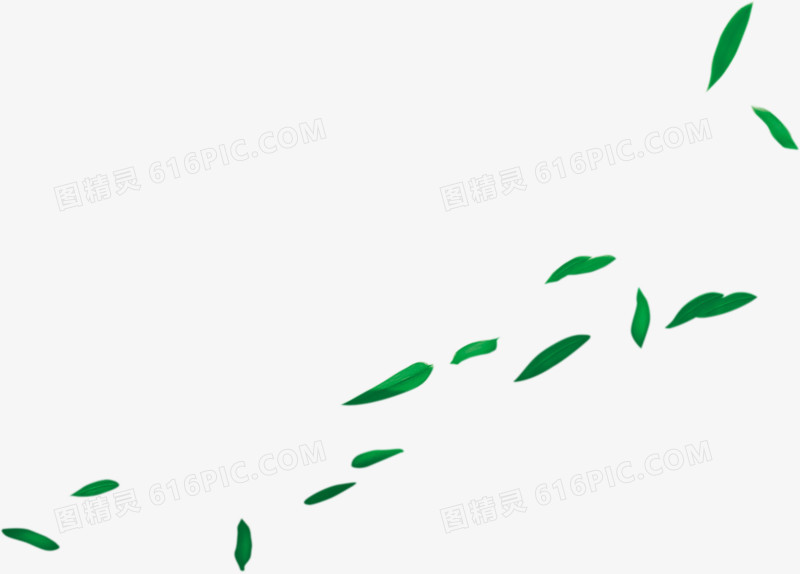绿色漂浮树叶装饰端午