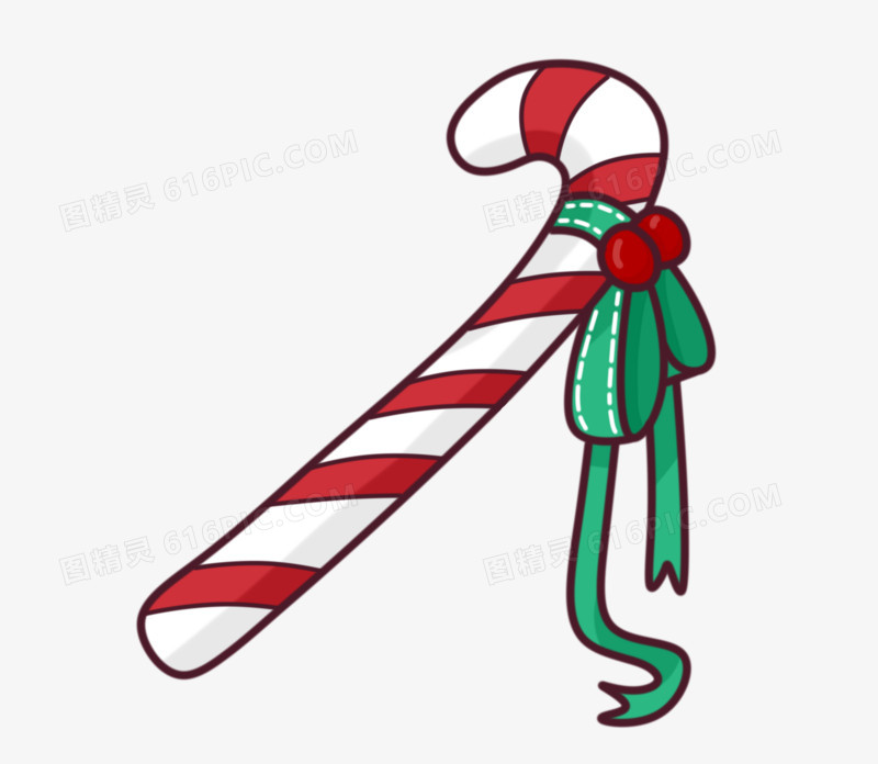 卡通手绘圣诞节拐杖糖元素