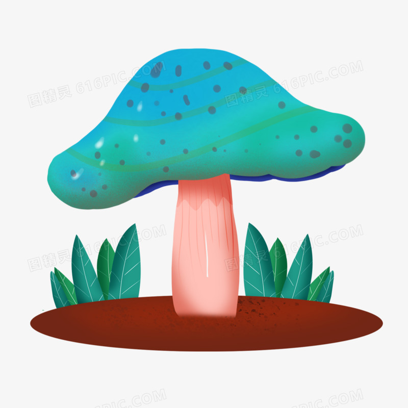 卡通手绘彩色蘑菇免抠素材