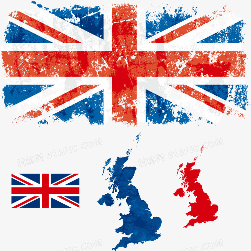 矢量英国国旗地图