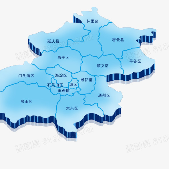 北京市行政区域地图板块