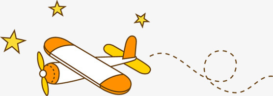 教师节卡通黄色飞机