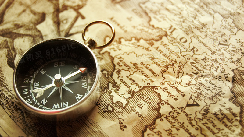 指南针与复古地图