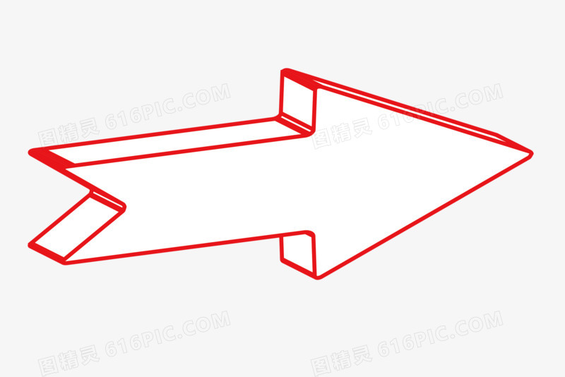 红色箭头免抠装饰元素