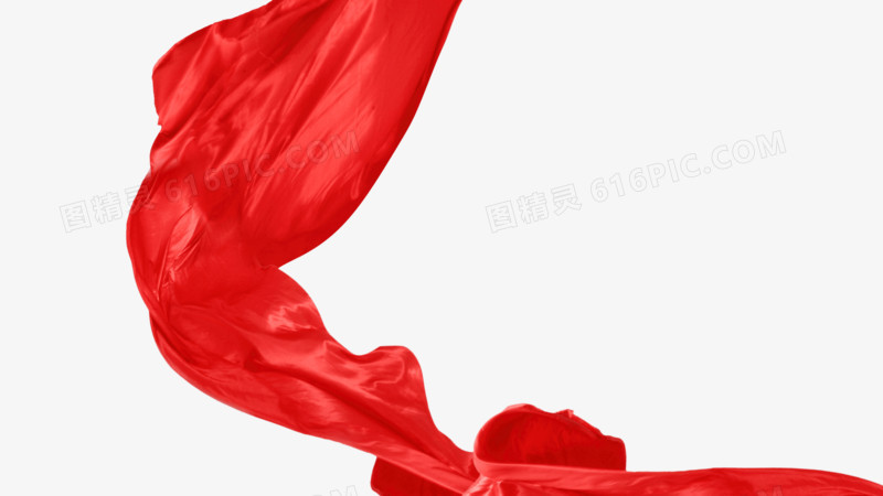 红色丝带 漂浮 png素材
