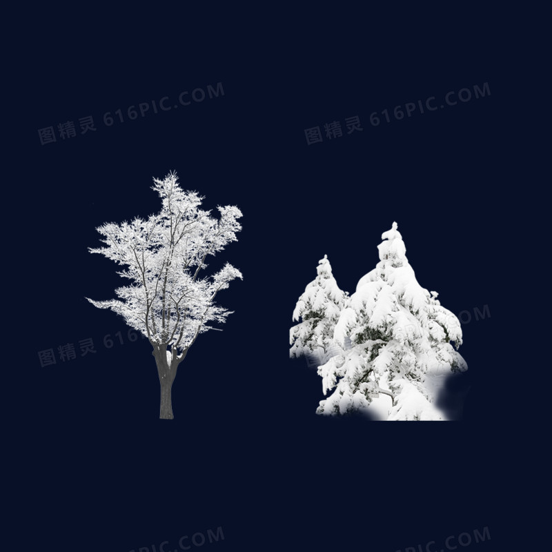 雪后的树矢量图源文件