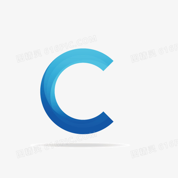 字母C  扁平化 投影