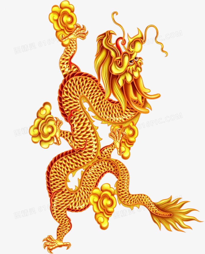 龙，金龙，黄色，淘宝素材
