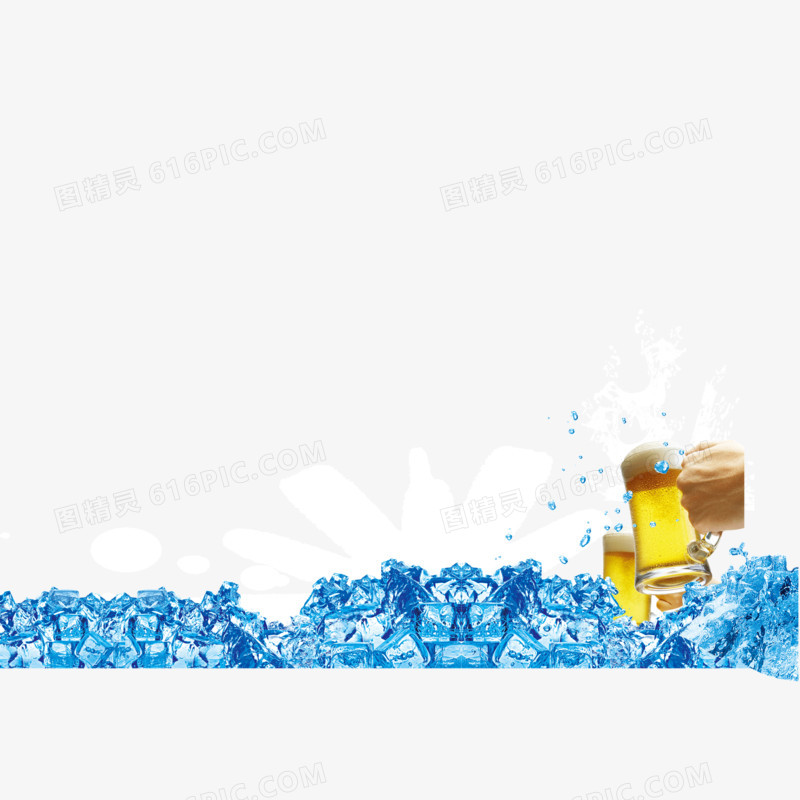 海报背景元素  装饰图案 夏天 啤酒
