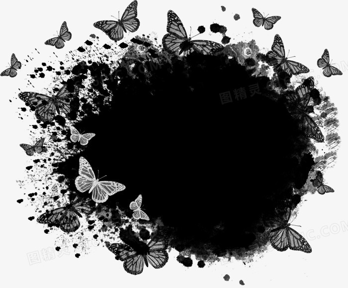黑色蝴蝶边框