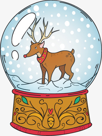 卡通矢量圣诞玻璃球小鹿