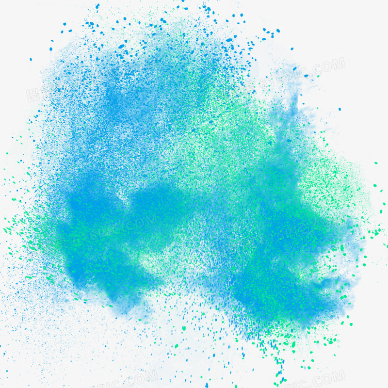 蓝绿彩色磨砂免抠图案