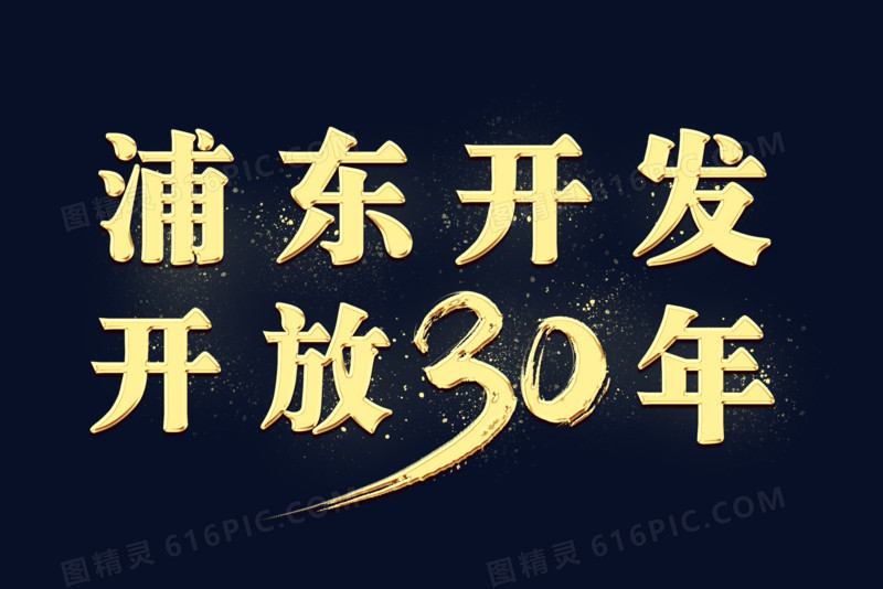 浦东开发开放30年艺术字