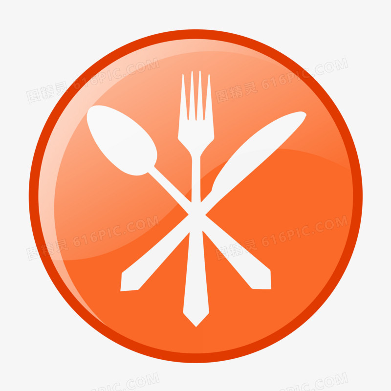 刀叉勺子图标餐具圆形图标
