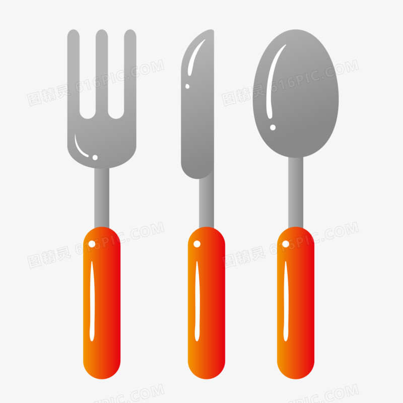 刀叉勺子图标餐具矢量