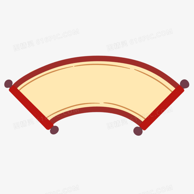 手绘中式卷轴边框素材