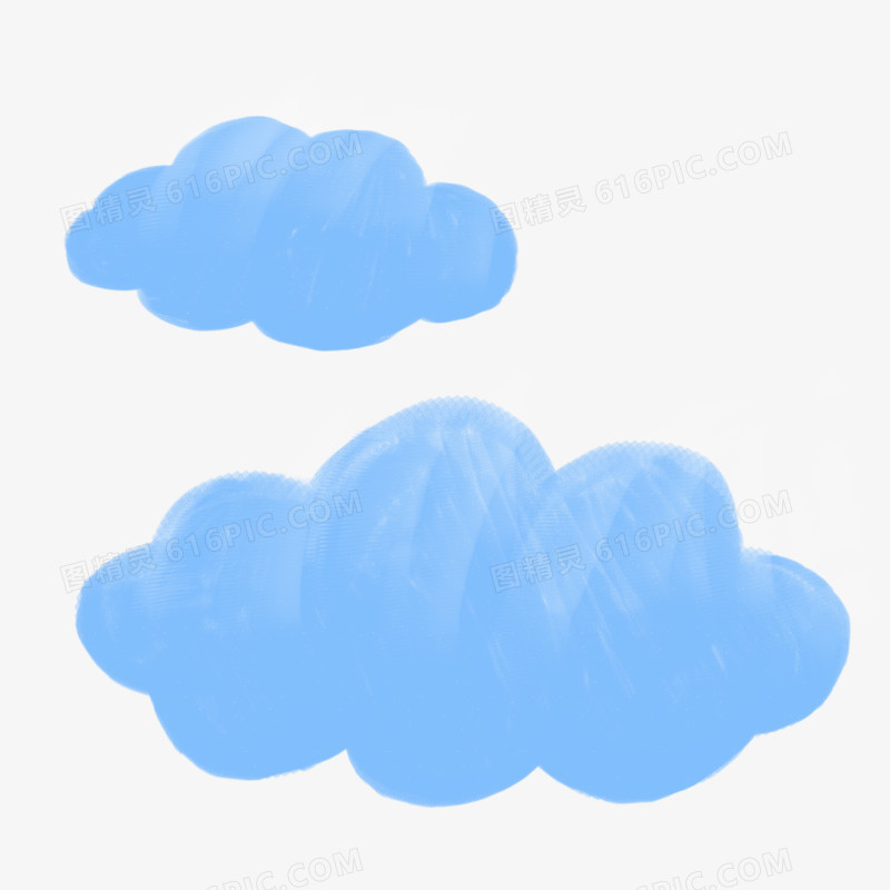 卡通手绘云朵云乌云蓝天白云云层元素