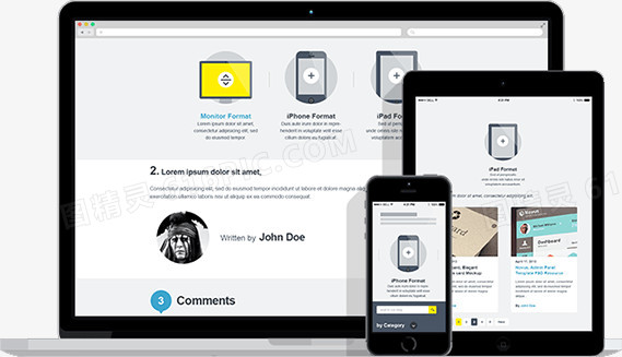 笔记本电脑手机ipad模版