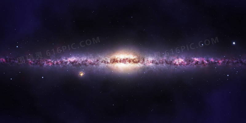 宇宙中的紫色星空海报背景