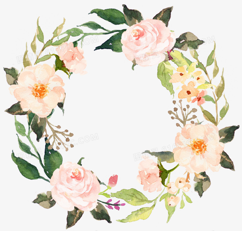森系花环粉色可爱花朵