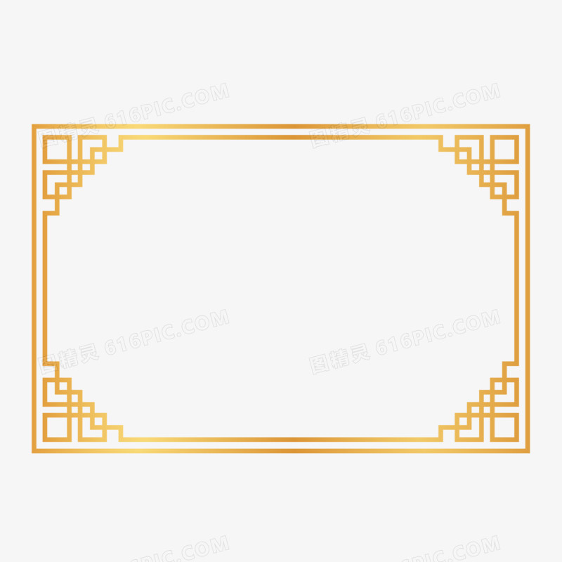 中式金色纹理边框设计