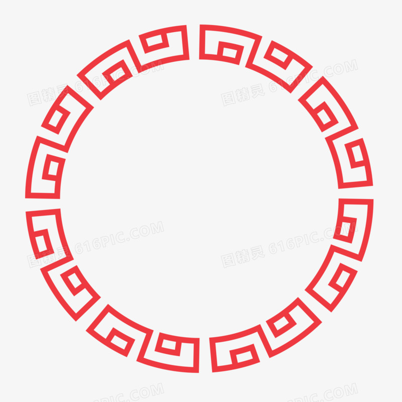 中式纹理圆形边框元素