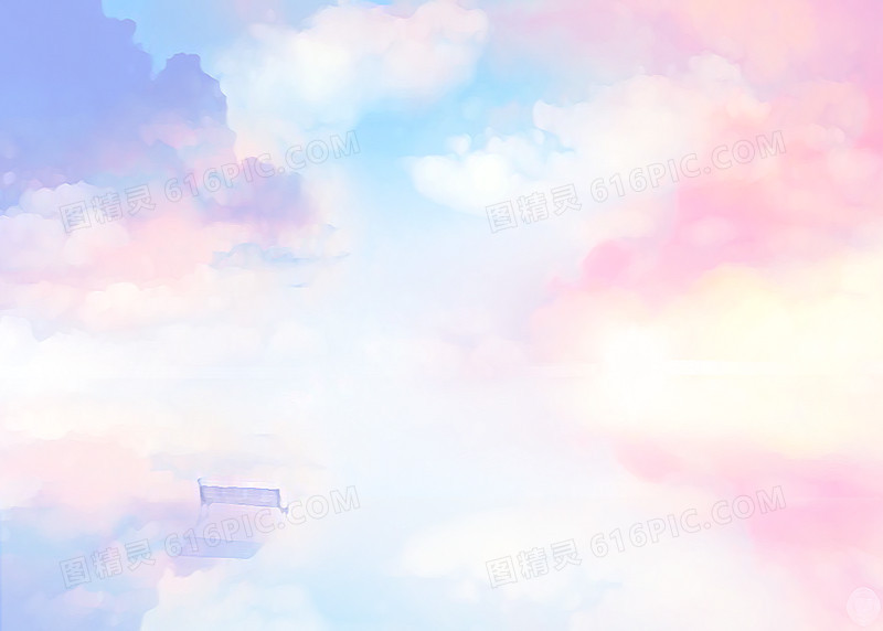 唯美彩色天空云朵背景