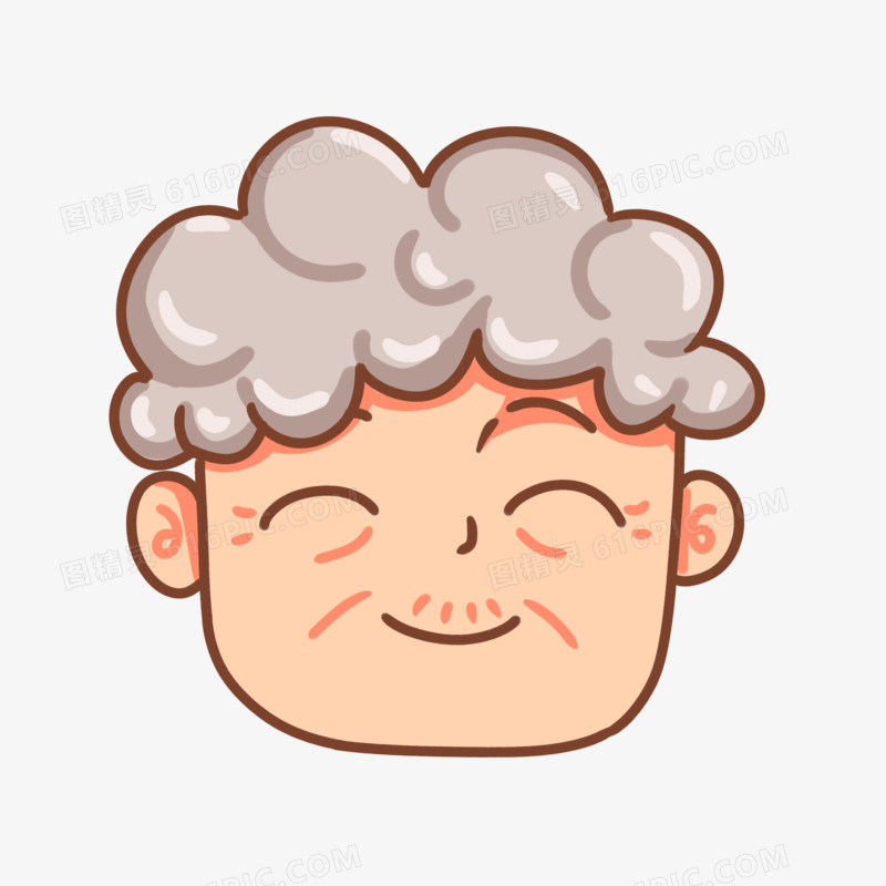 卡通手绘老年人老奶奶头像素材图片免费下载_png素材