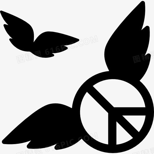 和平的象征的翅膀图标