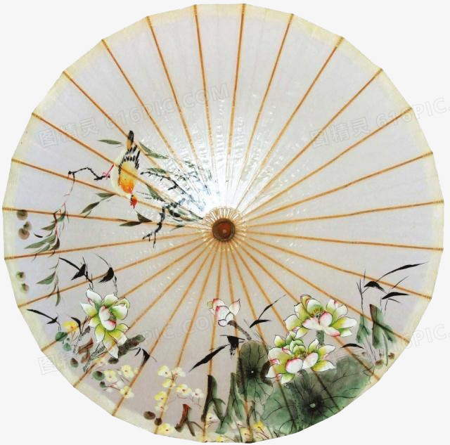 元素复古茶几复古分割复古花纹边框纸伞png中国风美女pngpsd桃树下的