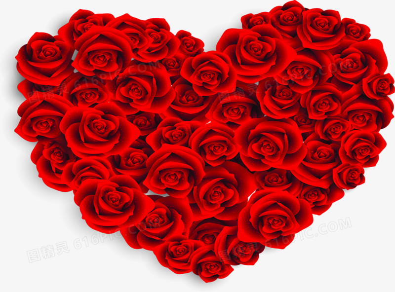 爱心玫瑰装饰红色