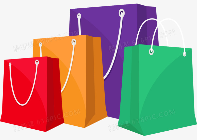 陽光灿烂丶日子购物购物节超市购物手机购物购物商城文件袋手绘购物袋