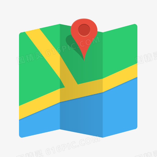 谷歌地图定位位置地图标记导航销指针位置flatified