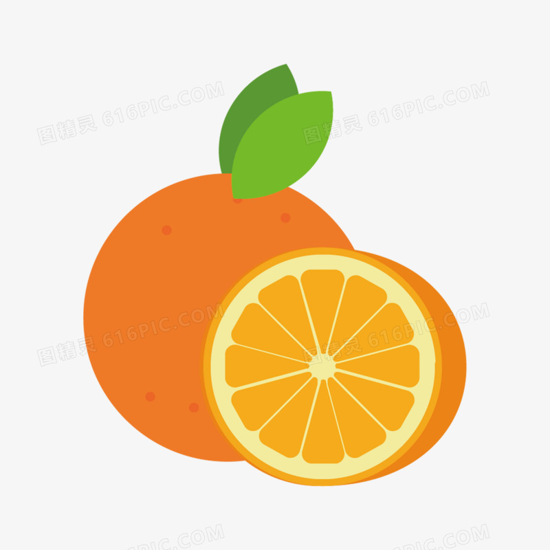 手绘水果橙子免抠素材
