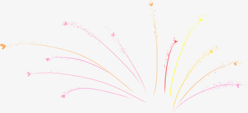 手绘彩色放射烟花造型