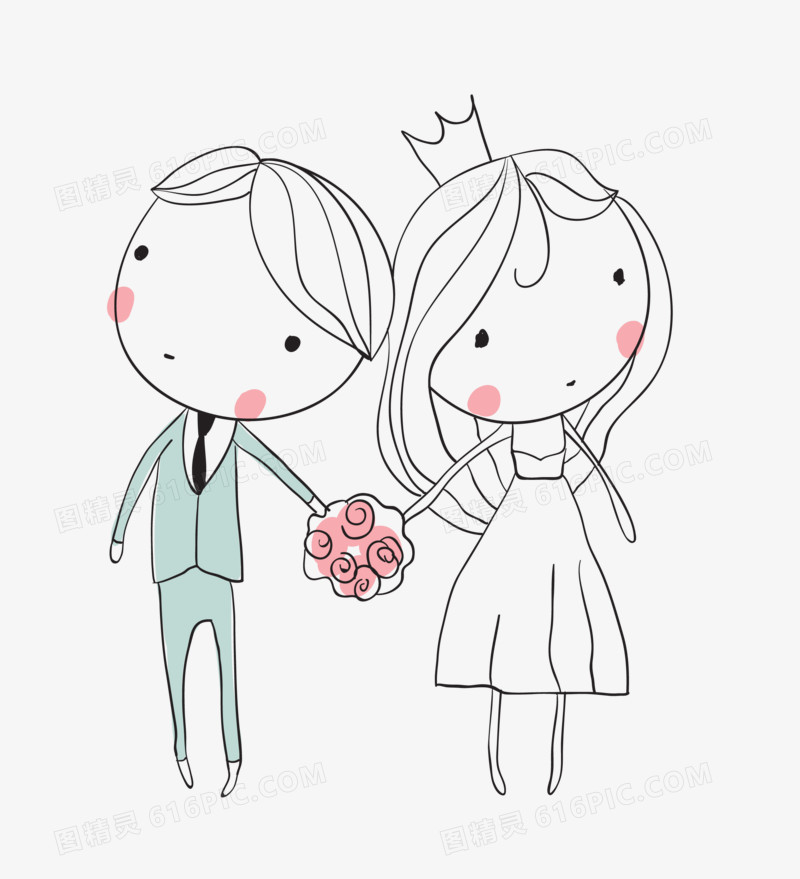 关键词:可爱q版卡通风格简笔画花束西式婚礼图精灵为您提供新郎新娘